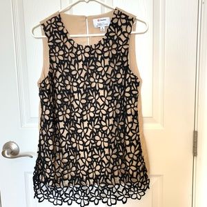 Lela Rose Floral Lace Sleveeless top M